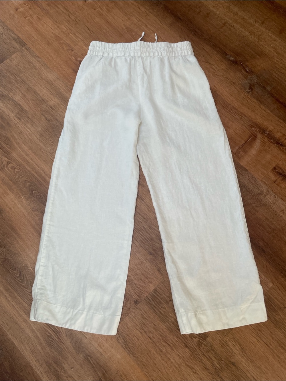 Tommy Bahama Womens Linen Wide Leg Pants Small White Drawstring Coastal Beachy # - Picture 2 of 7